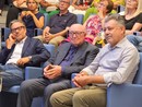Massimo Recalcati, Bruno Ceretto e Claudio Rosso durante l'evento tenuto ieri nell'auditorium dell'ospedale di Verduno (Ph. Fondazione Ospedale Alba Bra)