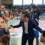 Matteo Battocchio durante un time out della partita di Prata (Foto Franco Moret)