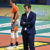 Matteo Battocchio durante la partita di Aversa (Foto Enzo Pinelli)