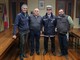 Il Commissario Flavio Iannitello (secondo da destra) ha ricevuto i ringraziamenti per i suoi 39 anni di ininterrotto servizio alla Comunità dell'Unione dei Comuni di Barolo e Colline di Langhe