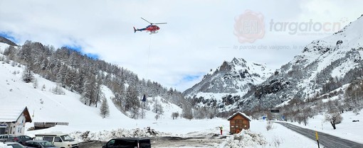 Le operazioni di disgaggio delle valanghe iniziate questa mattina al Colle della Maddalena