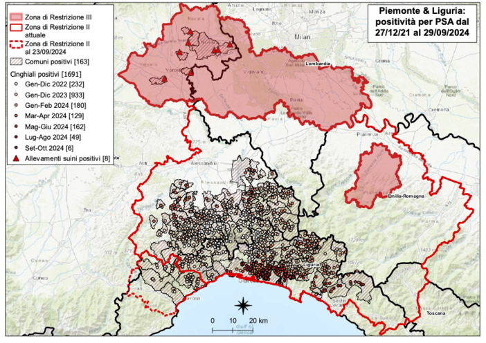 La mappa delle positività e zone di restrizione al 29 settembre