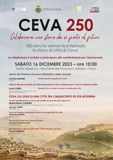 Ceva incontra il suo passato per creare il suo futuro. Appuntamento al Marenco sabato 16 dicembre