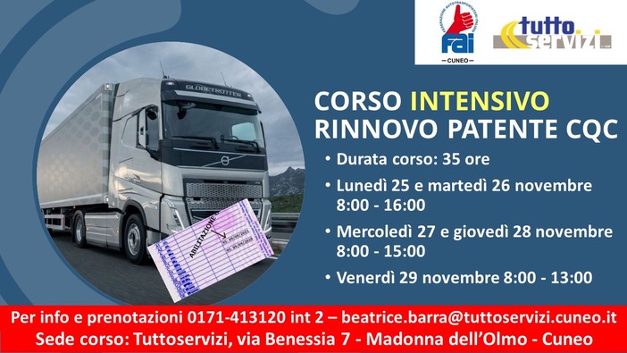 Iscriviti al corso intensivo rinnovo patente CQC