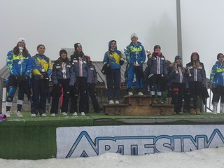 Le foto delle premiazioni dello Slalom del Trofeo Peira Impianti ad Artesina (per gentile concessione del Mondolè Ski Team Artesina)