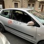 Una delle auto vandalizzate in centro a Cuneo lo scorso febbraio