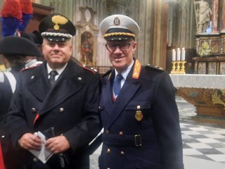 Il Comandante della Compagnia dei Carbinieri  di Saluzzo maggiore Davide Basso  e il comandante della Polizia locale Fulvio Senestro