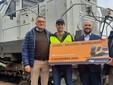 Stazione di Saluzzo, il locomotore che ha eseguito la prova tecnica &quot;treno conoscenza linea&quot; che precede l'avvio della linea Savigliano-Saluzzo-Cuneo