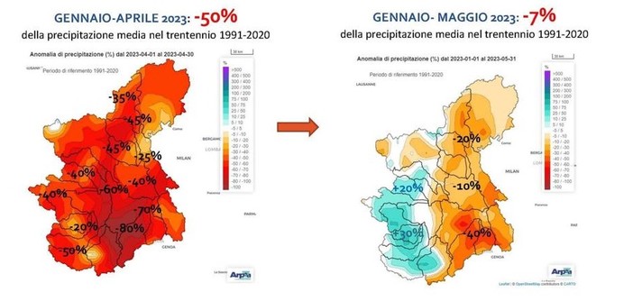 Una mappa delle precipitazioni in Piemonte a cura dell’Arpa regionale