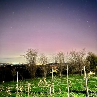 L'aurora boreale a Mondovì (foto Fabrizio Molineri)