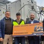 Stazione di Saluzzo, il locomotore che ha eseguito la prova tecnica &quot;treno conoscenza linea&quot; che precede l'avvio della linea Savigliano-Saluzzo-Cuneo. In foto Guglielmo Pepe, Matteo Arena Giuseppe Arena della Areways