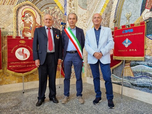 I presidenti Verrua e Allocco, con il sindaco di Bra Fogliato