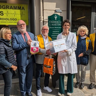 Lions club Scarnafigi Piana del Varaita: attivazione raccolta occhiali usati alla Faramcia San Martino di Saluzzo