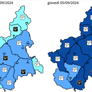 Domani allerta gialla su tutta la regione, arancione al confine  tra Torinese e Valle Po