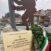 Inaugurato il monumento in ricordo della prima Compagnia Alpini a Borgo San Dalmazzo