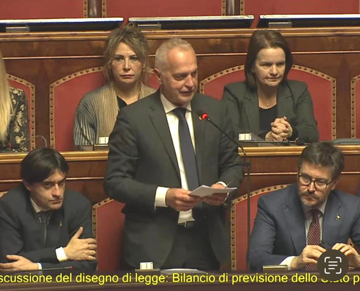 Il senatore Bergesio nel corso del suo intervento questa mattina in Senato sulla manovra di bilancio