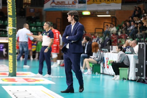 Matteo Battocchio durante la partita con Macerata (Foto Valerio Giraudo)