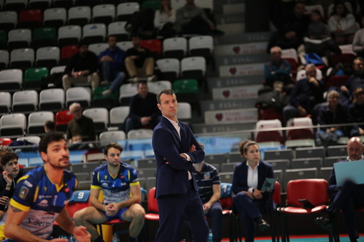 Matteo Battocchio durante la partita di Reggio Emilia (Foto Beatrice Bramardi)