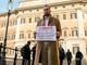 La protesta di Blengino davanti a Montecitorio