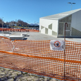 Il cantiere nel parcheggio del Movicentro