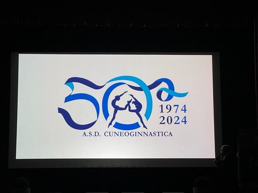 Il logo per la festa dei 50 anni di Cuneoginnastica