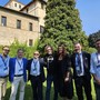Il presidente di Confapi Cuneo e la Giunta insieme a Claudio Cecchetto e Elisa Isoardi al centro