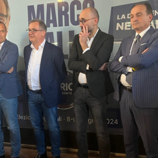 Da sinistra Enrico Costa, Marco Gallo, Luca Robaldo e Alberto Cirio