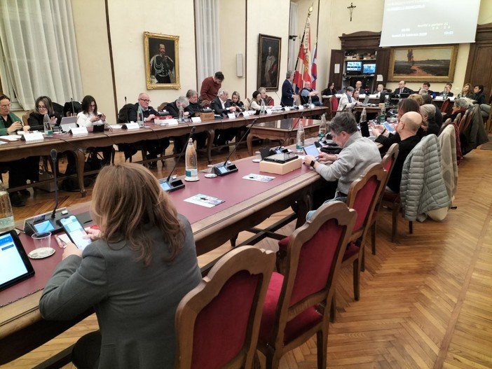 L'aula del Consiglio comunale di Cuneo