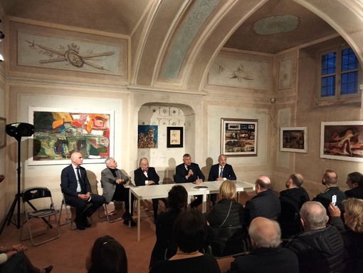 Un momento dell'inaugurazione. Da sinistra il sindaco Carlo Davico, Giovanni Quaglia, Roberto Demarchi, Sergio Barbero e Diego Lanzardo