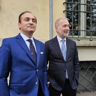 Paolo Damilano, a destra, con Alberto Cirio