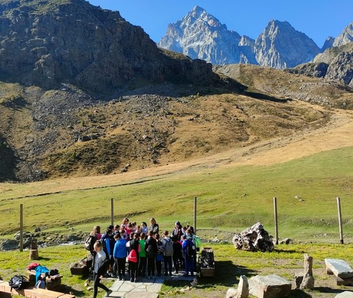 Elisa Tarasco durante una lezione &quot;sul campo&quot; a Pian della Regina