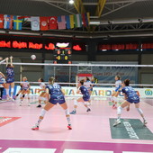 Una immagine del match tra Olbia e Mondovì (foto sito Legavolleyfemminile)