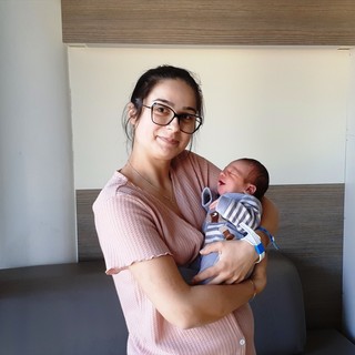 Gabriele con la mamma Monica