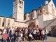 Il gruppo del pellegrinaggio davanti alla Basilica di San Francesco