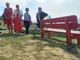 La panchina rossa recentemente inaugurata a Guarene
