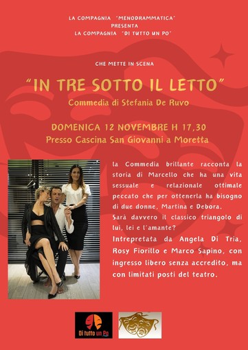 &quot;In tre sotto il letto&quot;, a Moretta commedia brillante di Stefania De Ruvo