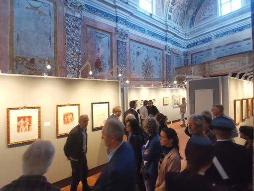 L'interno della mostra con le opere di Aligi Sassu