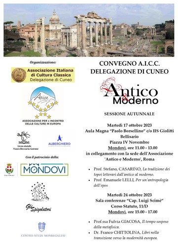 A Mondovì il convegno A.I.C.C. &quot;Antico &amp; Moderno&quot;