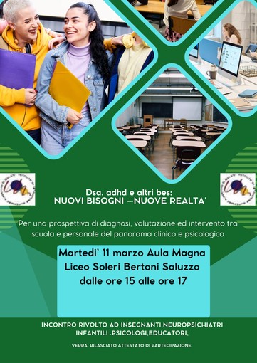 Incontro “Nuovi bisogni, nuove realtà” al Liceo Soleri Bertoni di Saluzzo