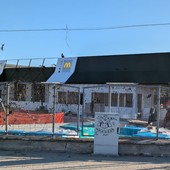 La struttura del ristorante in costruzione