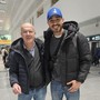 Maciel ed il DS di Cuneo Volley Paolo Brugiafreddo all'aeroporto di Malpensa