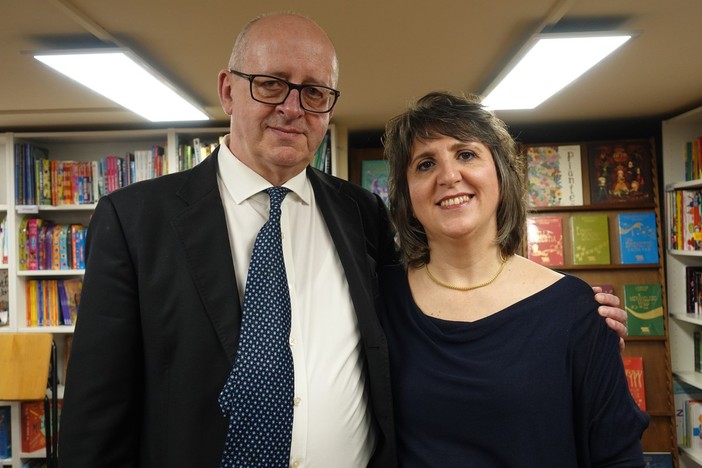 Marco Lamberti con Silvia Gullino al Caffè letterario di Albedo