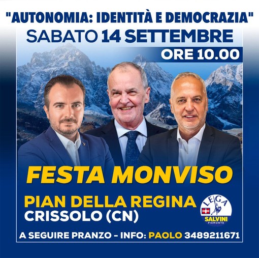 Festa sul Monviso, Bergesio (Lega): &quot;Evento comunitario per ribadire il 'sì' convinto all'autonomia&quot;