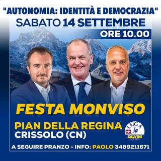 Festa sul Monviso, Bergesio (Lega): &quot;Evento comunitario per ribadire il 'sì' convinto all'autonomia&quot;