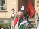 Nino Garzino in una delle ultime commemorazioni del 25 aprile a Saluzzo - foto V. Brignone