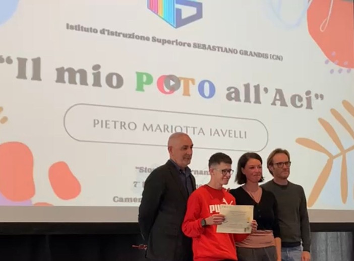 Pietro Iavelli Mariotta durante la premiazione