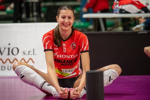 Agnese Cecconello, centrale della Honda Olivero Cuneo, durante l'ultima giornata della regular season