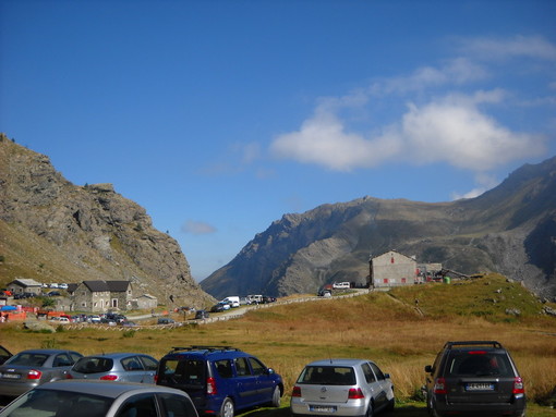 Il parcheggio a Pian del Re di Crissolo