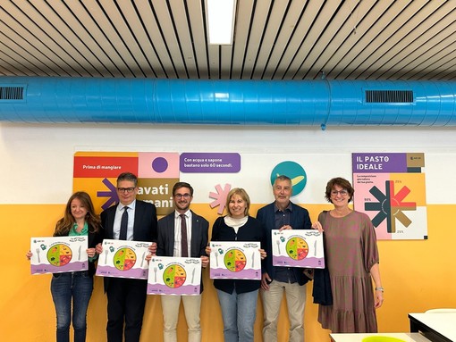 Primaria &quot;Coppino&quot; di Alba: inaugurati nella mensa i pannelli di educazione alimentare del progetto ABCIBI Scuole