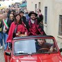 La Bela Barutera (Giulia Barale) e Il Bulerè (Marco Poliseno) inaugurano la Sagra della  castagna e del fungo di Rossana 2024 (foto di Marzio Salvatico)